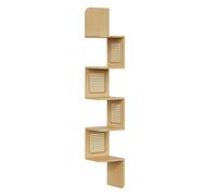 VASAGLE Estantería de Esquina Flotante, 5 Niveles, Zigzag, Ratán de PVC | Montada en la Pared, Estilo Boho, Cocina, Dormitorio, Salón, Beige Roble, Colección ELLAN LLS582Y57