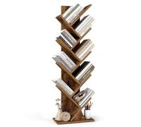 VASAGLE Estantería en Forma de Árbol Moderna | 38 x 20 x 115,2 cm, Dormitorio, Salón, Estudio, Marrón Rústico, Colección Custos LBC609KD01