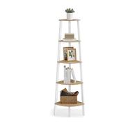 VASAGLE Estantería Esquinera, 5 Estantes, Marco de Acero, Moderno básico | Estanteria Esquina, Fácil de Montar, para Salón, Dormitorio, Roble Natural y Negro, Colección Barnet LLS035Y01