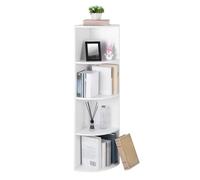 VASAGLE Estantería Esquinera de 4 Niveles, 30 x 30 x 129,5 cm, Estanteria Rinconera, para Cocina, Dormitorio, Sala de Estar, Oficina, Blanco LBC42WT