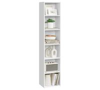 VASAGLE Estantería, Librería de 6 Niveles, Estantería de Almacenamiento Abierto, 24 x 30,2 x 160,7 cm, para Sala de Estar, Estudio, Comedor, Blanco Nube LBC411W01