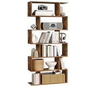 VASAGLE Estanteria Libros, Librería de 6 Niveles, Separador de Espacios | Estanterias Almacenaje, para Salón, Dormitorio, Estudio, Oficina, Marrón Rústico, Colección CUSTOS LBC61BX