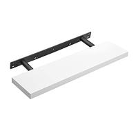 VASAGLE Estantes de Pared, Estantes Flotantes, 80 x 20 x 3,8 cm | Baldas de Pared, Juego de 1, para Marcos de Fotos, Decoración, para Salón, Estudio, Cocina, Blanco, Colección CUSTOS LWS28WT