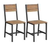 VASAGLE Juego de 2 Sillas de Comedor, Marco de Acero, Estilo Industrial, para Comedor, Salón, Cocina, Marrón Trigo y Negro Tinta LDC092Y101