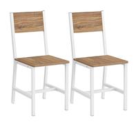 VASAGLE Juego de 2 Sillas de Comedor, Marco de Acero, Estilo Moderno Básico | para Comedor, Salón, Cocina, Marrón Trigo y blanco mate, Colección BARNET LDC092W01