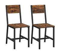VASAGLE Juego de 2 Sillas de Comedor, Marco de Acero, Estilo Industrial, para Comedor, Salón, Cocina, Marrón Rústico y Negro Tinta LDC092B01V1