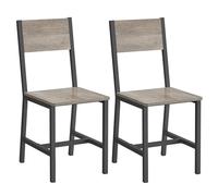 VASAGLE Juego de 2 Sillas de Comedor, Marco de Acero, Industrial | Para Comedor, Salón, Cocina, Greige Mélange y Gris Mate, LDC092G01