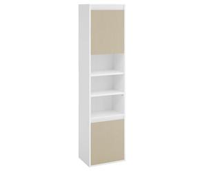 VASAGLE Kailyn Colección - Armario de Baño, Mueble Alto de Pared o Suelo, Puertas Reversibles, 7 Compartimentos, 3 Estantes Ajustable, 30 x 40 x 160 cm, Blanco Nube y Beige Natural BBK762N01