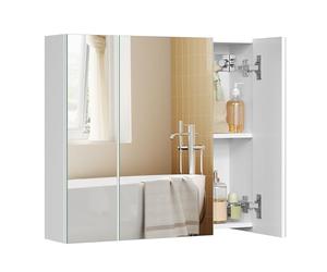 VASAGLE KAILYN Colección - Armario de Pared para Baño con Espejo, Estilo Moderno, 15 x 60 x 55 cm, Blanco BBK22WT