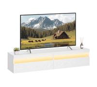 VASAGLE Kailyn Colección - Soporte de TV Montado en la Pared, Mueble de TV Colgante, Estante de Pared para Salón, Estilo Moderno, 147 x 35 x 30 cm, Blanco Nieve LTV133W01