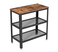 VASAGLE LET33BX - Mesa Auxiliar (2 estantes de Malla, para Pasillo, salón, Dormitorio, Oficina, Ahorro de Espacio, Montaje fácil, Estilo Industrial, marrón rústico