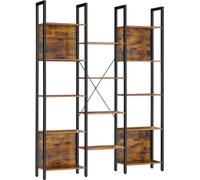 VASAGLE Librería con 14 estantes de 24 x 128 x 166 cm de color marrón y negro