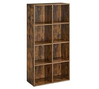 VASAGLE Librería con 8 Compartimentos, Estantería de pie, con Cubos | para Sala de Estar, Estudio, Comedor, Marrón Rústico, Colección CUSTOS LBC024T01
