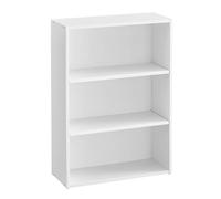 VASAGLE Librería de 3 Niveles, Estantería de Libros, Organizador con Compartimentos, Estantes Abiertos y Ajustables, para Sala de Estar, Oficina, Dormitorio, Blanco Nube LBC163T14