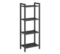 VASAGLE Librería de 4 Niveles, Biblioteca, Estantería para Oficina, Estudio, Sala de Estar, Dormitorio, 24 x 40 x 107 cm, Industrial, Negro Ébano y Negro Tinta LLS099B56