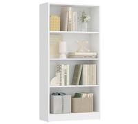 VASAGLE Librería de 4 Niveles con estantes Ajustables, estantería Infantil y Unidad de Almacenamiento para Oficina en casa de Estudio, 60 x 24 x 121,5 cm, Blanca LBC107T14