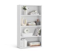 VASAGLE Librería de 4 Niveles, Estanteria Libros, Abiertos y Ajustables | Libreria Estanteria para Sala de Estar, Dormitorio, Blanco Nube, Colección CUSTOS LBC164T14