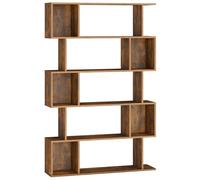 VASAGLE Librería de 5 Niveles, 24 x 90 x 159 cm, Estantería de Almacenamiento, con Compartimentos Abiertos, para Sala de Estar, Dormitorio, Oficina, Marrón Rústico LBC416K01