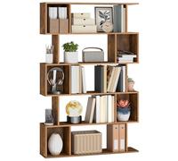 VASAGLE Librería de 5 Niveles, 24 x 90 x 159 cm, Estantería de Almacenamiento, con Compartimentos Abiertos, para Sala de Estar, Dormitorio, Oficina, Marrón Rústico LBC416K01