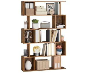 VASAGLE Librería de 5 Niveles, 24 x 90 x 159 cm, Estantería de Almacenamiento, con Compartimentos Abiertos, para Sala de Estar, Dormitorio, Oficina, Marrón Rústico LBC416K01