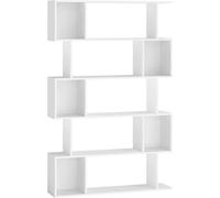 VASAGLE Librería de 5 niveles con compartimentos abiertos de color blanco