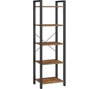 VASAGLE Librería de 5 niveles de acero de color marrón y negro