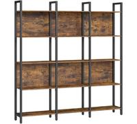 VASAGLE Librería de 5 niveles de estilo industrial de color marrón y negro