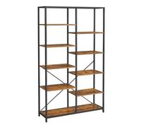 VASAGLE Librería de 5 Niveles, Estantería de Almacenamiento | Biblioteca de Pie, Montaje Simple, Marrón Rústico y negro mate, Colección BARNET LLS155B01