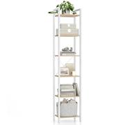 VASAGLE Librería de 6 Niveles, Biblioteca, Estantería para Oficina, Estudio, Sala de Estar, Dormitorio, 30 x 40 x 186 cm, Industrial, Beige Natural y Blanco Mate LLS101N01