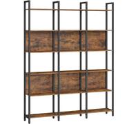 VASAGLE Librería de 6 niveles de estilo industrial de color marrón y negro