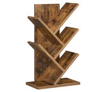 VASAGLE Librería en Forma de Árbol, Biblioteca de 5 Niveles, Ahorro de Espacio, Estantería Vertical, para Dormitorio, Sala de Estar, Estudio, Oficina, Marrón Rústico LBC183X01