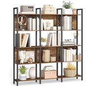 VASAGLE Librería, Estantería de 5 Niveles, 128 x 24 x 154,1 cm | Organizador de Estilo Industrial, para Oficina, Salón, Dormitorio, Marrón Rústico y Negro Mate, Colección BARNET LLS150K01