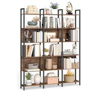 VASAGLE Librería, Estantería de 6 Niveles, Muble de Cocina, Organizador de Estilo Industrial, para Oficina, Salón, Dormitorio, 24 x 128 x 187,1 cm, Marrón Rústico y Negro Tinta LLS151K01