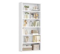 VASAGLE Libreria Estanteria, Estantes Ajustables, 6 Niveles | Estantería libros, 75 x 24 x 168 cm, Kit Antivuelco, Salón, Blanco Nube, Colección Kean, LBC864W101