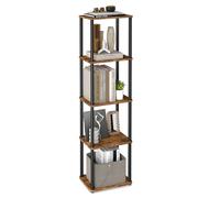 VASAGLE Libreria Estanteria sin Herramientas, estanteria Libros, 5 Niveles | 38 x 23,8 x 139 cm, para Salón, Dormitorio, Cocina, Marrón Rústico y Negro Tinta, Colección BRAYLIN LLS135K01