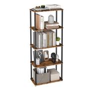 VASAGLE Libreria Estanteria sin Herramientas, estanteria Libros, 5 Niveles | 60 x 23,8 x 139 cm, para Salón, Dormitorio, Cocina, Marrón Rústico y Negro Tinta, Colección BRAYLIN LLS165K01