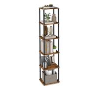 VASAGLE Libreria Estanteria sin Herramientas, estanteria Libros, 6 Niveles | 38 x 23,8 x 173,4 cm, Estanteria Libros para Salón, Cocina, Marrón Rústico y Negro Tinta, Colección BRAYLIN LLS136K01