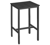 VASAGLE Mesa Alta, Mesa de Bar Cuadrada, Marco de Acero, 60 x 60 x 92 cm, Montaje Fácil, para Cocina, Salón, Estilo Industrial, Ébano Negro y Negro LBT025B56