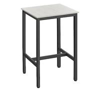 VASAGLE Mesa Alta, Mesa de Bar Cuadrada, Marco de Acero, 60 x 60 x 92 cm, Montaje fácil, para Cocina, salón, Estilo Industrial, rústico, Blanco y Negro LBT025B73