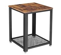 VASAGLE Mesa Auxiliar, Mesa de Noche Vintage, Mesa de café con Espacio de Almacenamiento, Estable con Patas de Metal, fácil Montaje LET41X