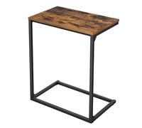 VASAGLE Mesa Auxiliar pequeña para Laptop, Dormitorio, Sala de Estar, Trabajo en la Cama o en el sofá, Estructura Simple, Estable, Estilo Industrial, marrón rústico y Negro LNT52BX