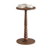 VASAGLE Mesa Auxiliar Redonda, Patas de Madera, para Espacios Pequeños | Mesa para Bebidas, para Salón y Dormitorio, Estilo Rústico, Marrón Castaño, Colección MARIEL LET293KX01