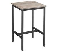 VASAGLE Mesa de Bar Alta Cuadrada, Marco de Acero, 60 x 60 x 92 cm | Fácil de Montar, para Sala de Estar, Cocina, Estilo Moderno Básico, Greige Mélange y negro mate, Colección BARNET LBT025B02