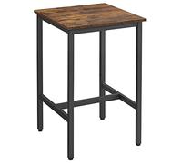 VASAGLE Mesa de Bar Alta Cuadrada, Marco de Acero, 60 x 60 x 92 cm | Fácil de Montar, para Sala de Estar, Cocina, Estilo Moderno Básico, Marrón Rústico y Negro Mate, Colección BARNET LBT25X