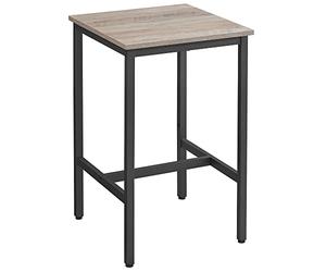VASAGLE Mesa de Bar Alta Cuadrada, Marco de Acero, 60 x 60 x 92 cm | Fácil de Montar, para Sala de Estar, Cocina, Estilo Moderno Básico, Greige Mélange y negro mate, Colección BARNET LBT025B02