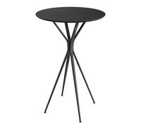 VASAGLE Mesa de Bar, Mesa Baja, Redonda, Alta, Estructura Metálica, 60 x 60 x 105 cm, para Cocina, Sala de Estar, Estilo Moderno, Fácil Montaje, Negro Tinta y Negro Mate LBT024B01