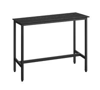 VASAGLE Mesa de Bar, Mesa de Cocina Rectangular Estrecha, Mesa Alta con Marco de Metal Robusto, 40 x 120 x 90 cm, Montaje Sencillo, Diseño Industrial, Negro Ébano y Negro Tinta LBT120B56