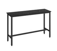 VASAGLE Mesa de Bar, Mesa de Cocina Rectangular Estrecha, Mesa Alta con Marco de Metal Robusto, 40 x 140 x 90 cm, Montaje Sencillo, Diseño Industrial, Negro Ébano y Negro Tinta LBT140B56
