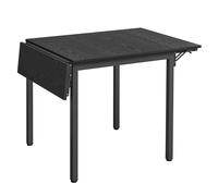 VASAGLE Mesa de Comedor Extensible, de Hoja Abatible, para 2-4 Personas | Para Cocina, para Espacios Pequeños, Negro Ébano y Negro Mate, Colección BARNET KDT077B03