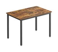 VASAGLE Mesa de Comedor, Mesa de Cocina, 110 x 70 x 77 cm | Acero y Tablero de Aglomerado, Muebles de Salón, Marrón Rústico y Negro, Colección BARNET KDT081B01